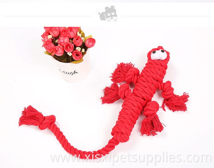 factory directly sell lizard shape rope dog dental toy ready to ship pet toy